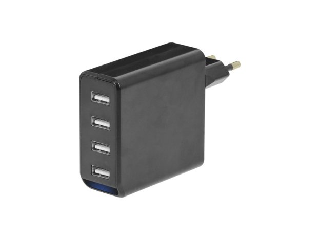 Alimentator USB 230V TA 480 USB, 4 iesiri 4.8A negru Trevi